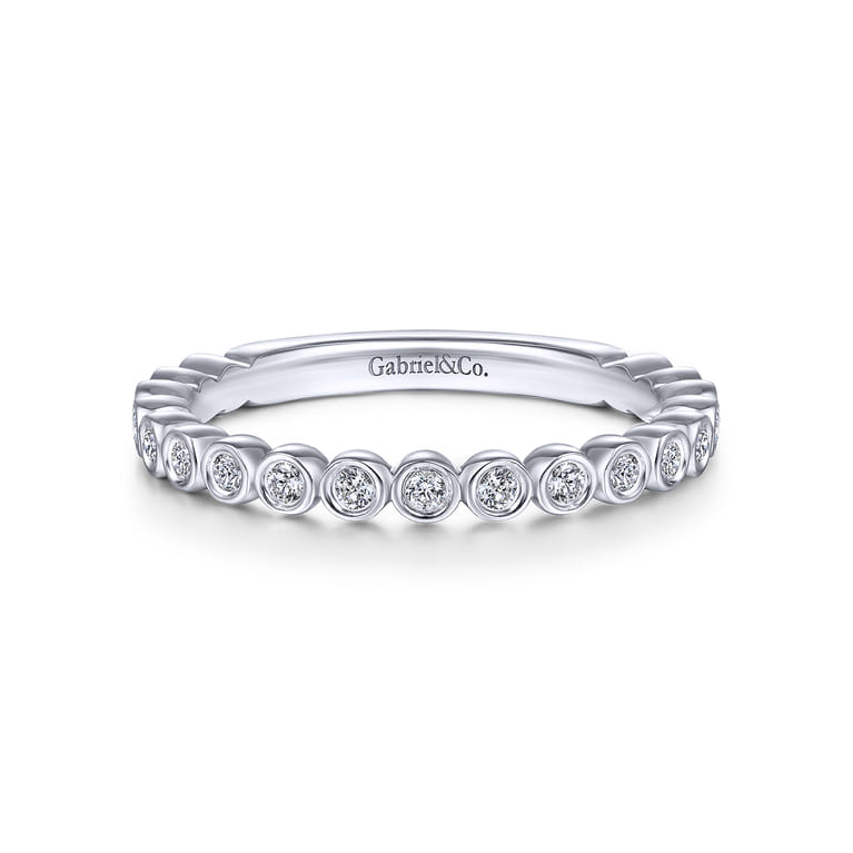 14K White Gold Matching Wedding Band - 0.25 ct - Shot 1