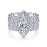 14K White Gold Matching Wedding Band - 0.25 ct