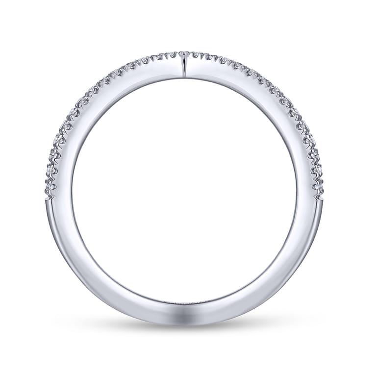 14K White Gold Matching Wedding Band - 0.14 ct - Shot 2