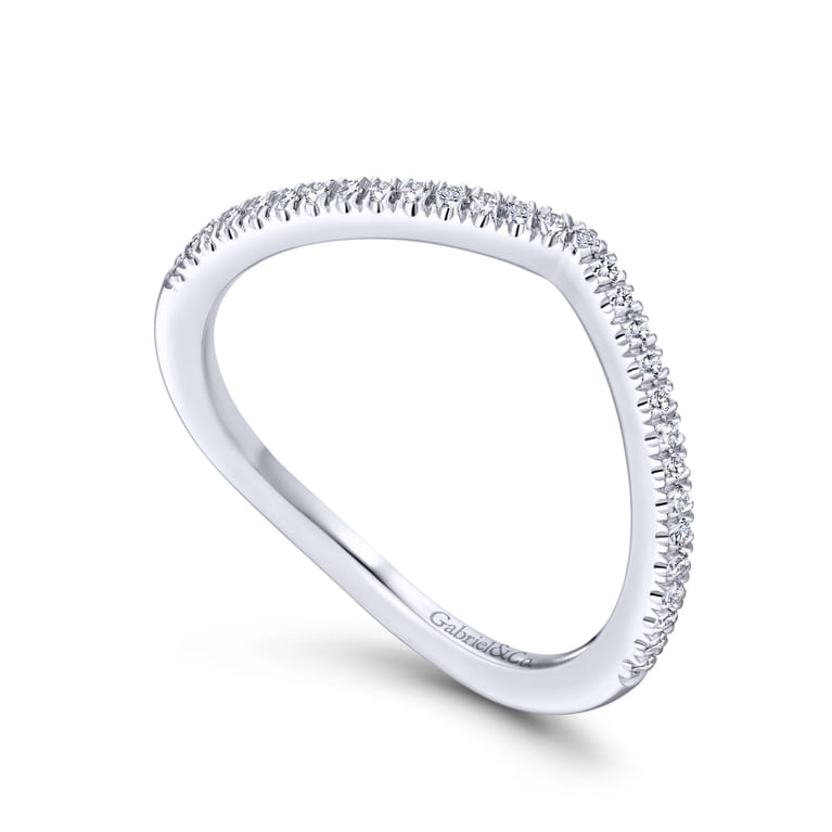 14K White Gold Matching Wedding Band - 0.14 ct - Shot 3
