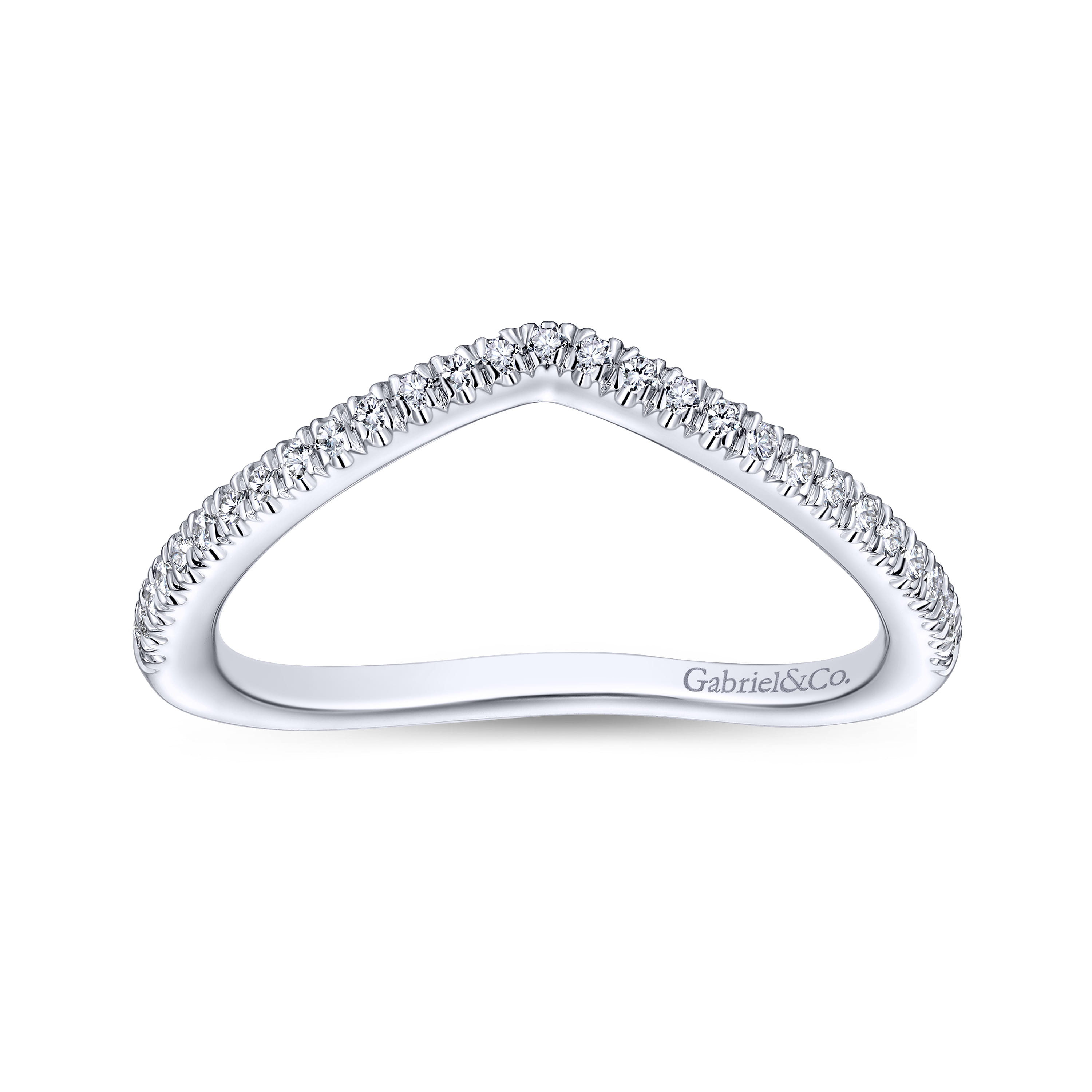 14K White Gold Matching Wedding Band - 0.14 ct - Shot 5