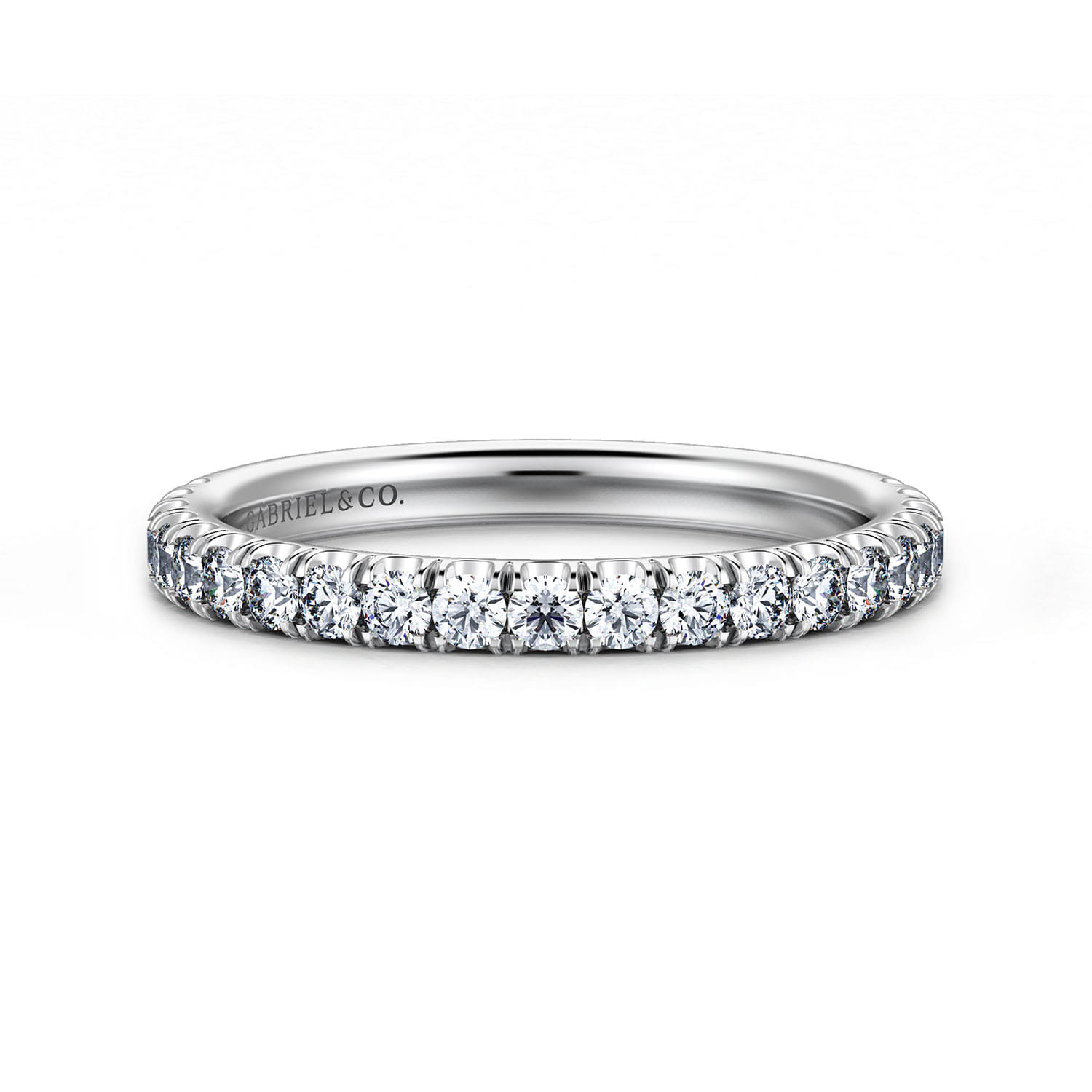14K White Gold Matching Wedding Band - 0.45 ct - Shot 1