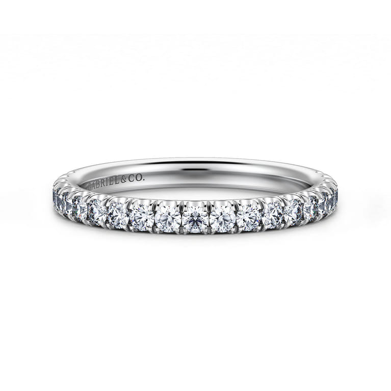 14K White Gold Matching Wedding Band - 0.45 ct - Shot 1