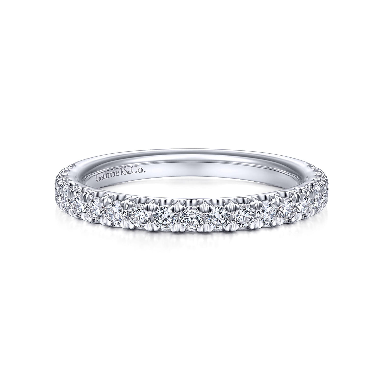 14K White Gold Matching Wedding Band - 0.45 ct - Shot 1