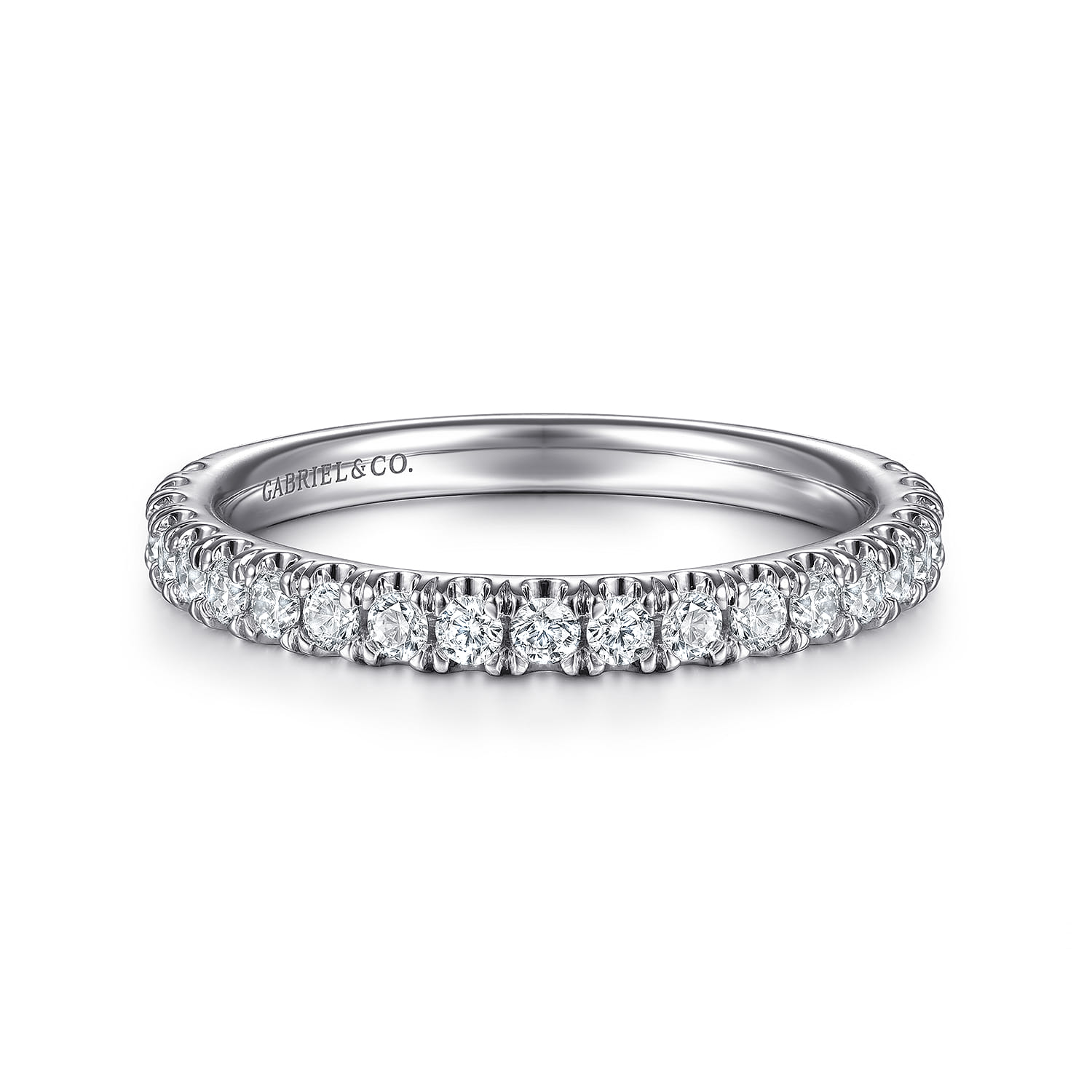 14K White Gold Matching Wedding Band - 0.45 ct - Shot 1