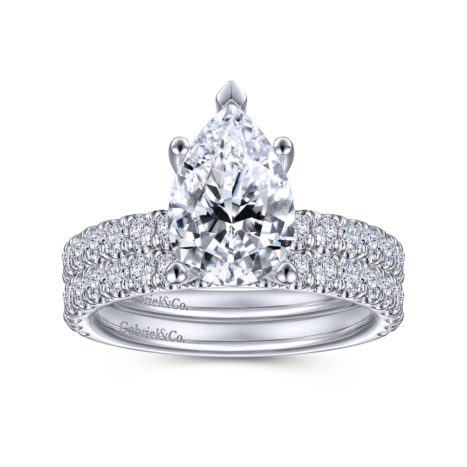 14K White Gold Matching Wedding Band - 0.45 ct - Shot 4