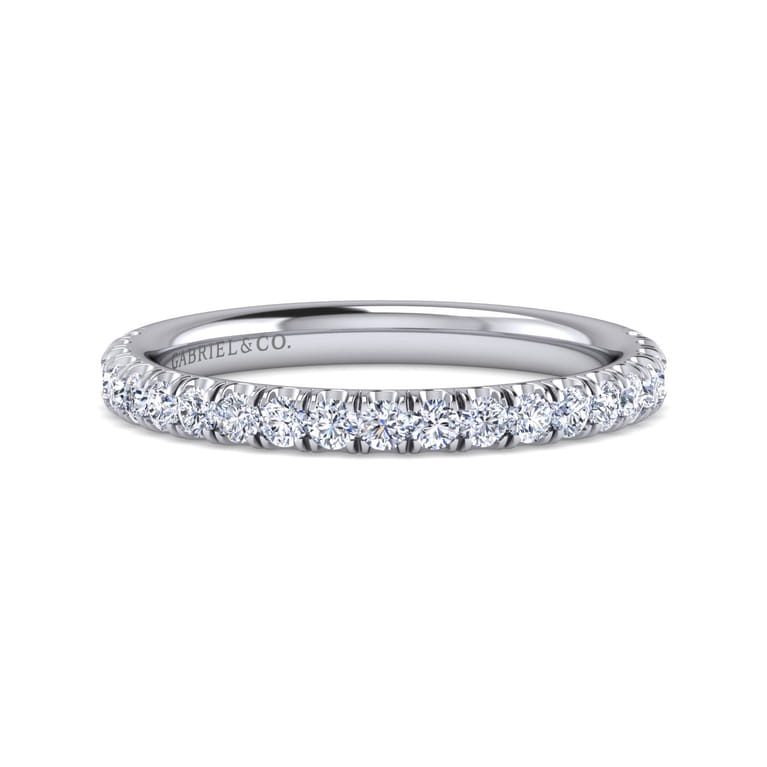 14K White Gold Matching Wedding Band - 0.45 ct - Shot 1
