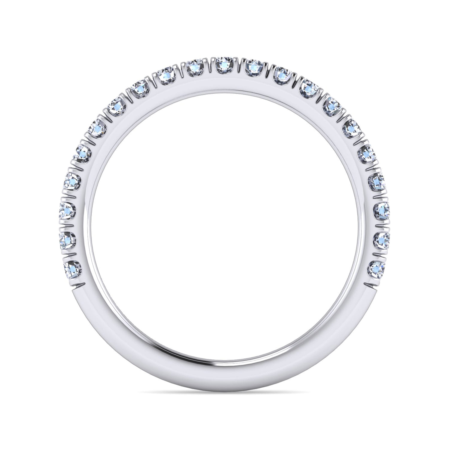 14K White Gold Matching Wedding Band - 0.45 ct - Shot 2
