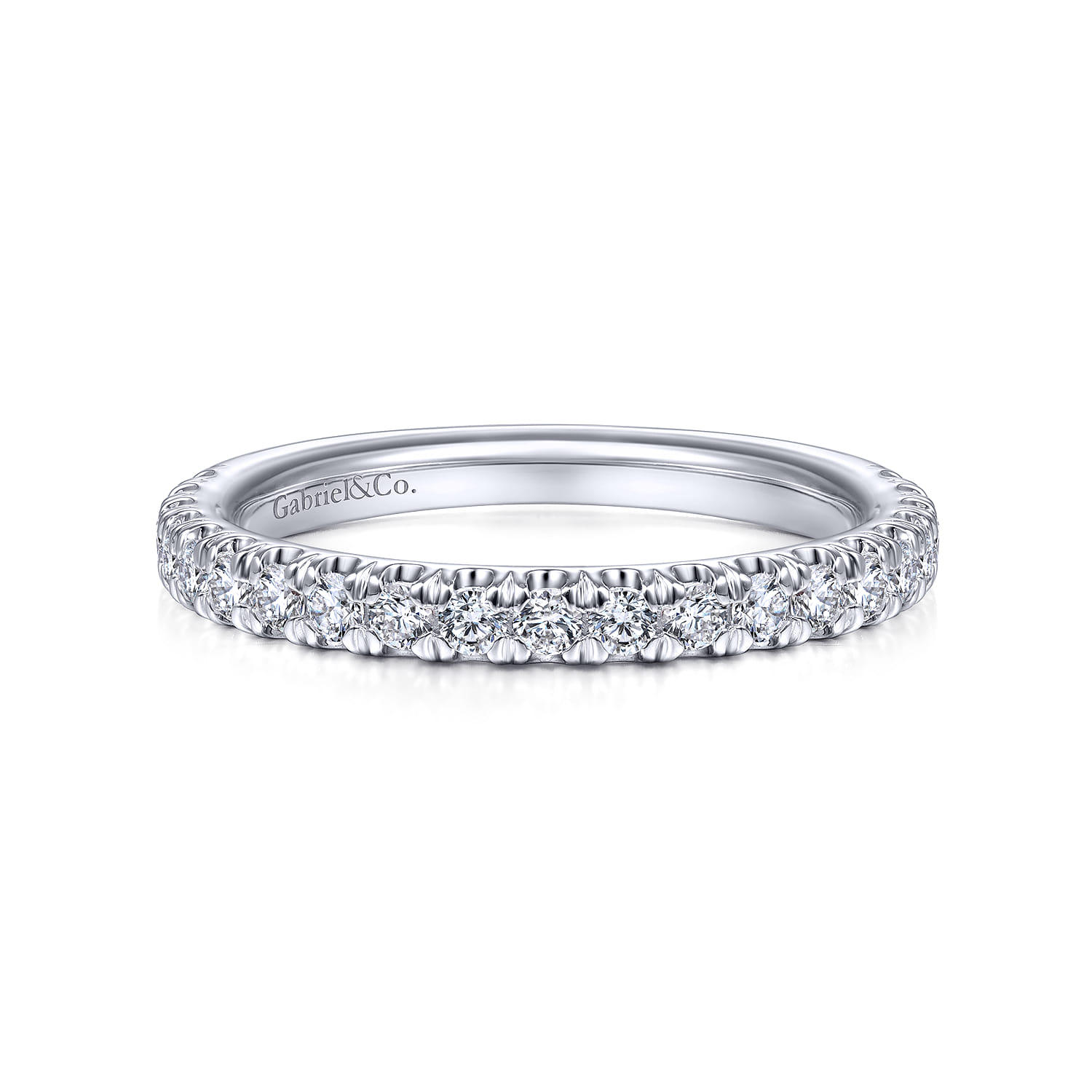 14K White Gold Matching Wedding Band - 0.45 ct - Shot 1