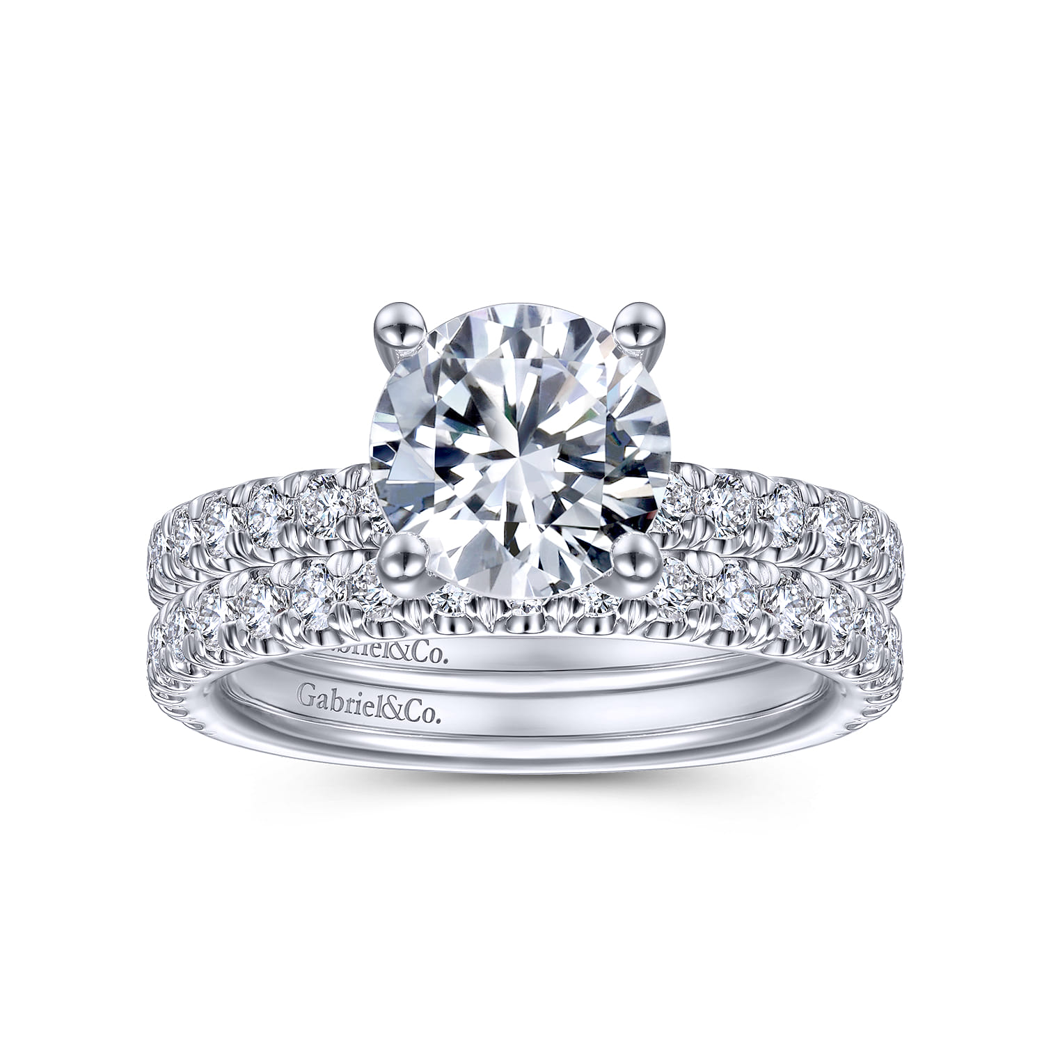 14K White Gold Matching Wedding Band - 0.45 ct - Shot 4