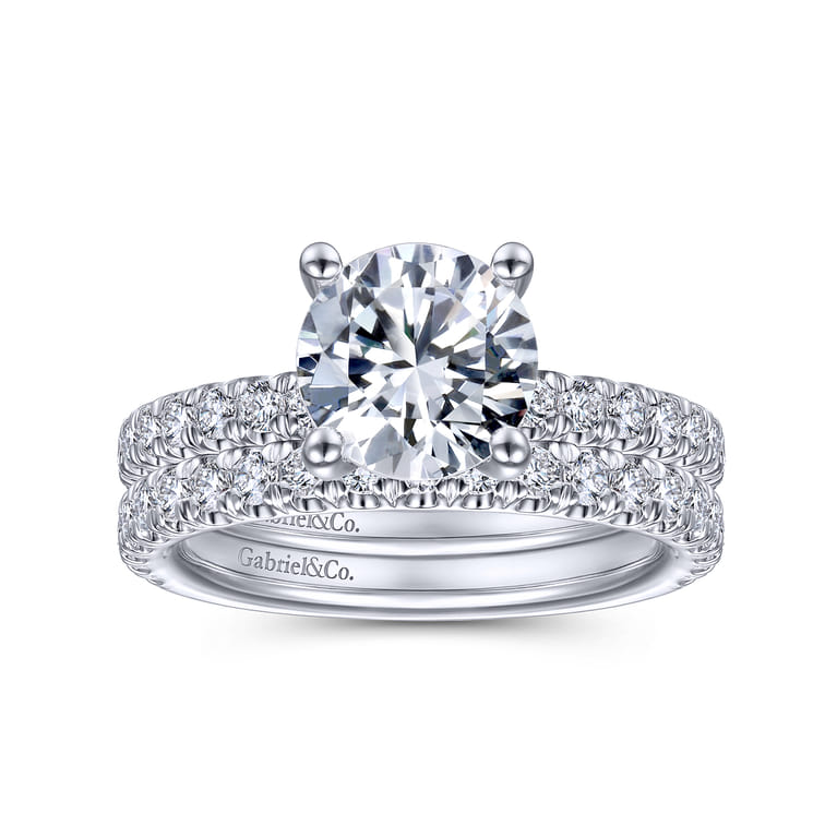 14K White Gold Matching Wedding Band - 0.45 ct - Shot 4