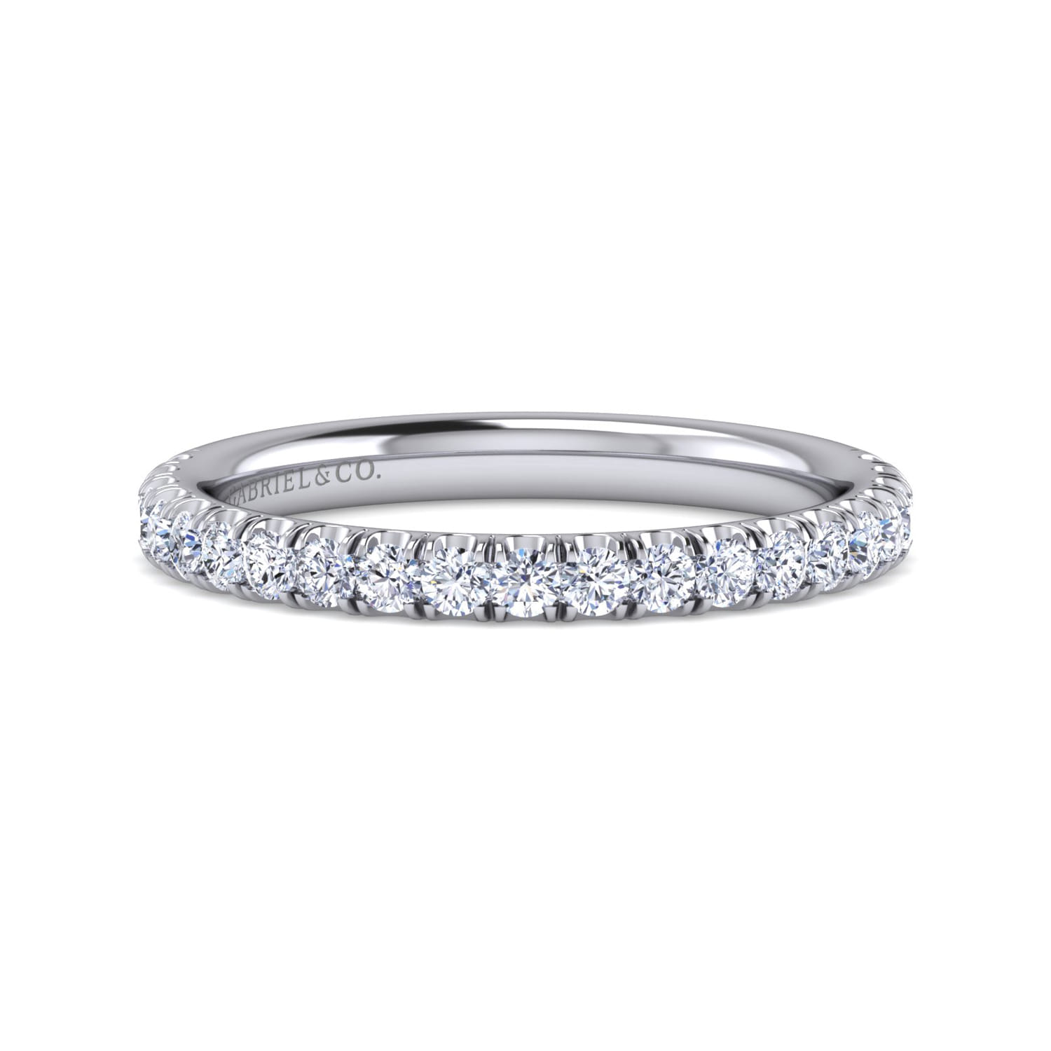 14K White Gold Matching Wedding Band - 0.45 ct - Shot 1