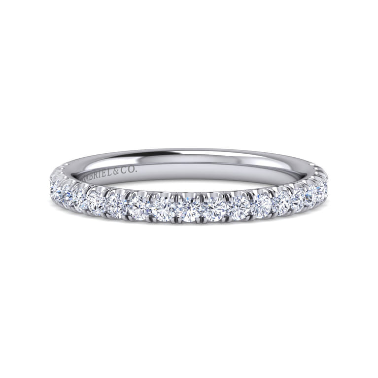 14K White Gold Matching Wedding Band - 0.45 ct - Shot 1