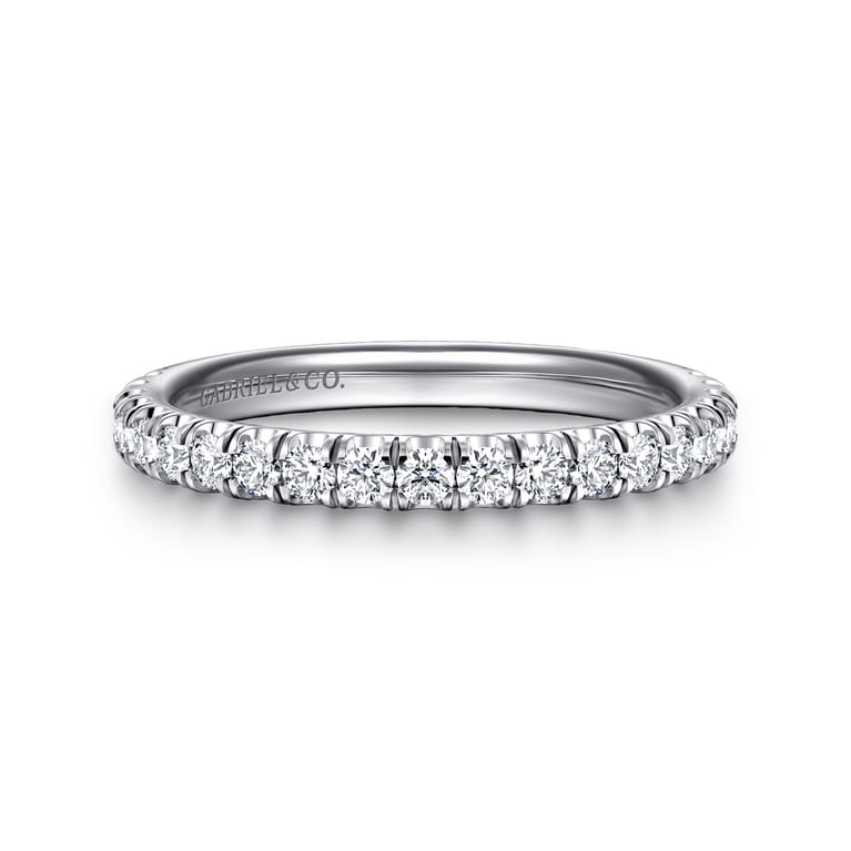 14K White Gold Matching Wedding Band - 0.45 ct - Shot 1