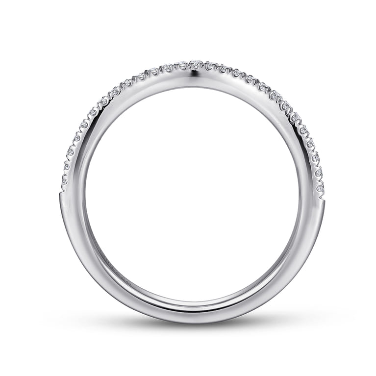 14K White Gold Matching Wedding Band - 0.13 ct - Shot 2