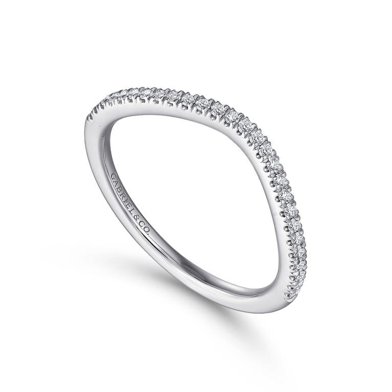 14K White Gold Matching Wedding Band - 0.13 ct - Shot 3