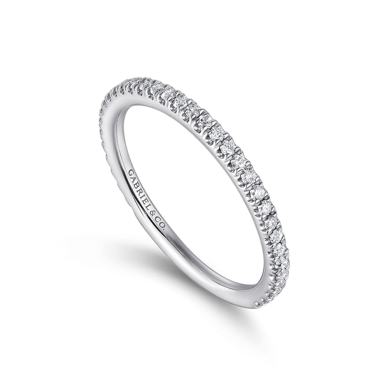 14K White Gold Matching Wedding Band - 0.25 ct - Shot 3