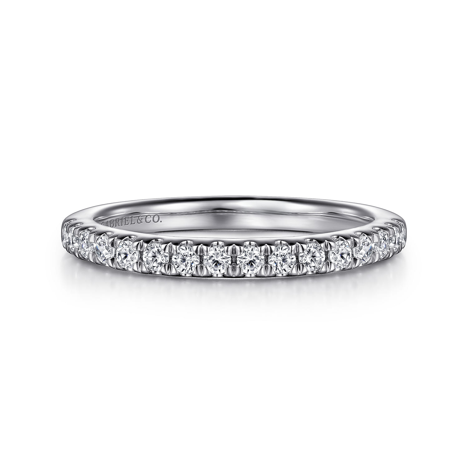 14K White Gold Matching Wedding Band - 0.33 ct - Shot 1