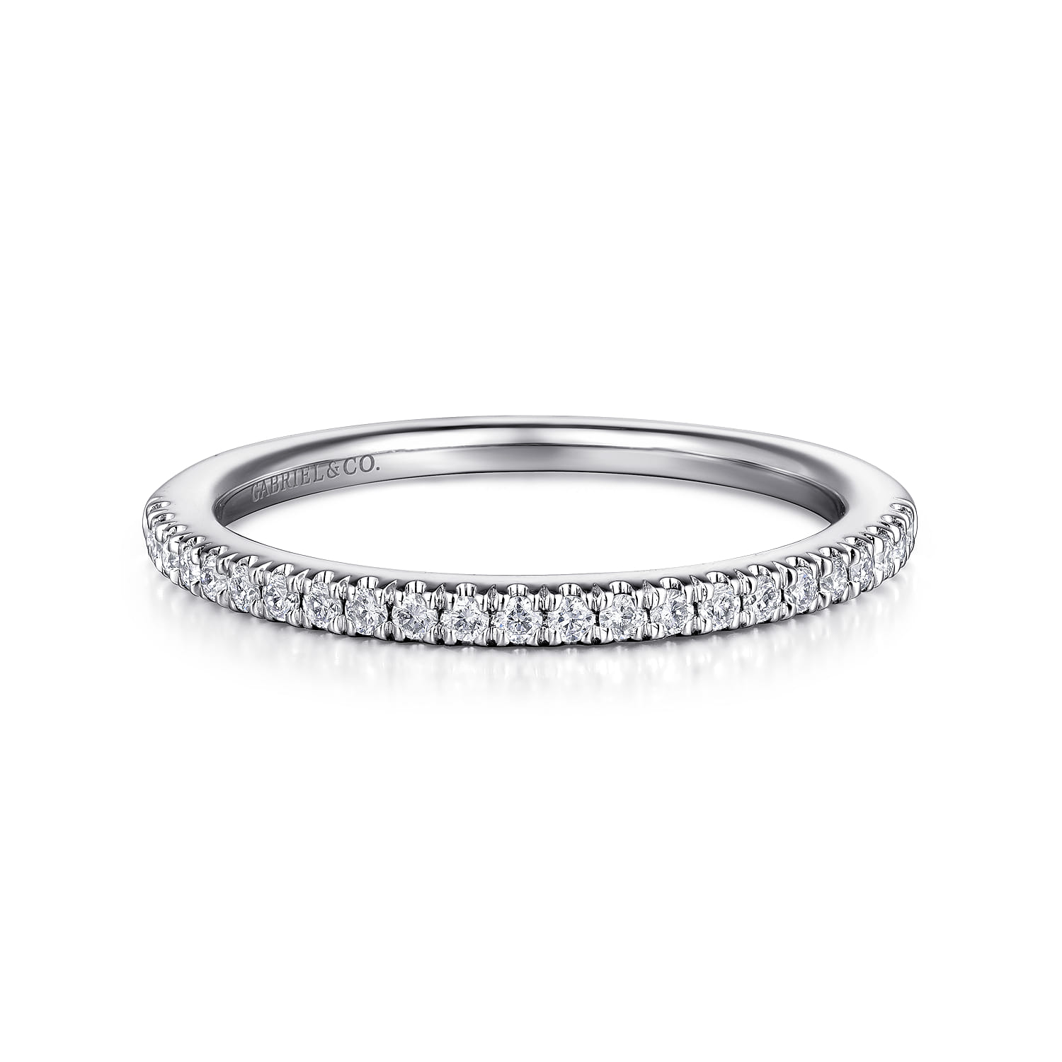 14K White Gold Matching Wedding Band - 0.15 ct - Shot 1
