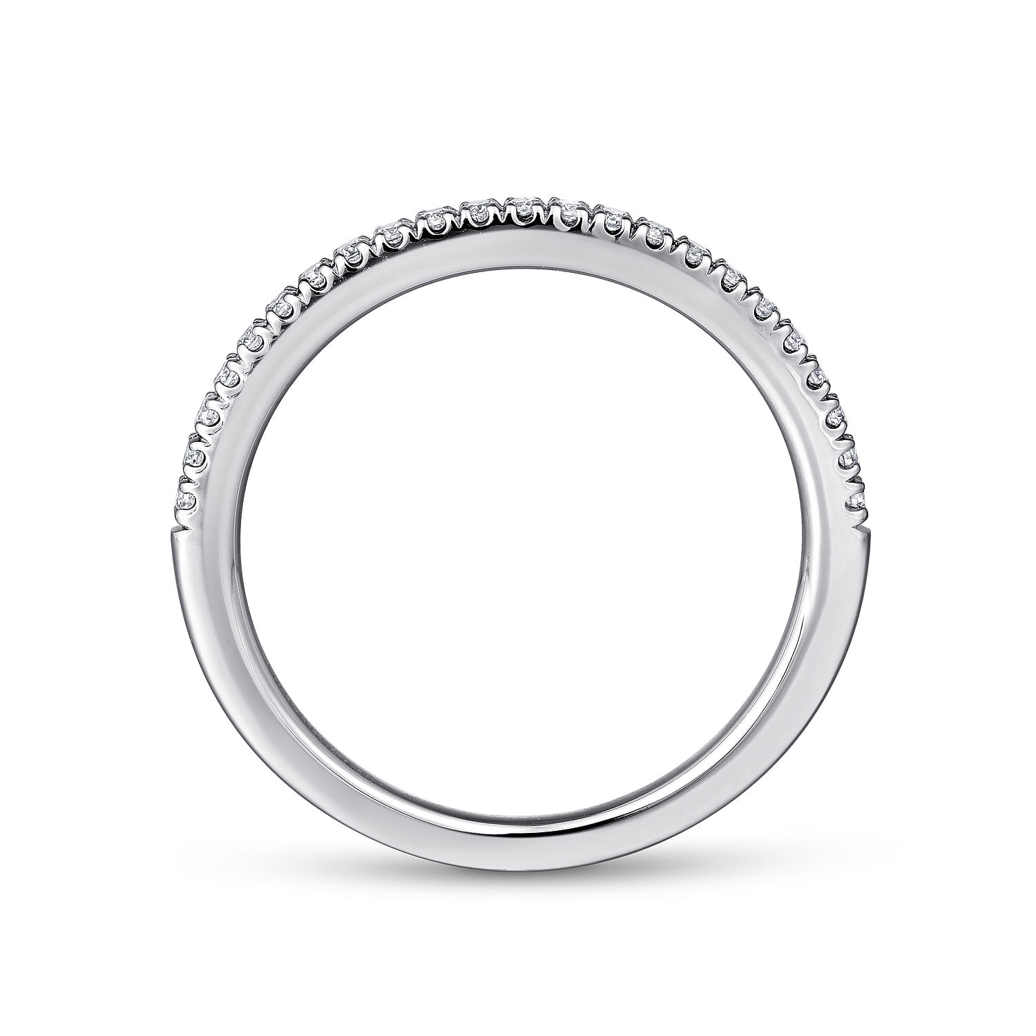 14K White Gold Matching Wedding Band - 0.15 ct - Shot 2