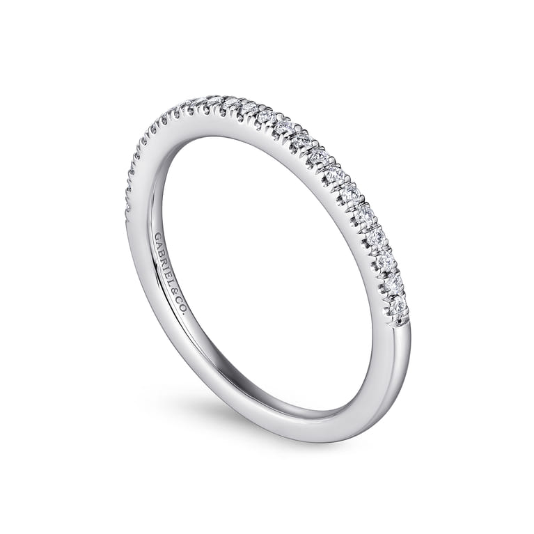 14K White Gold Matching Wedding Band - 0.15 ct - Shot 3