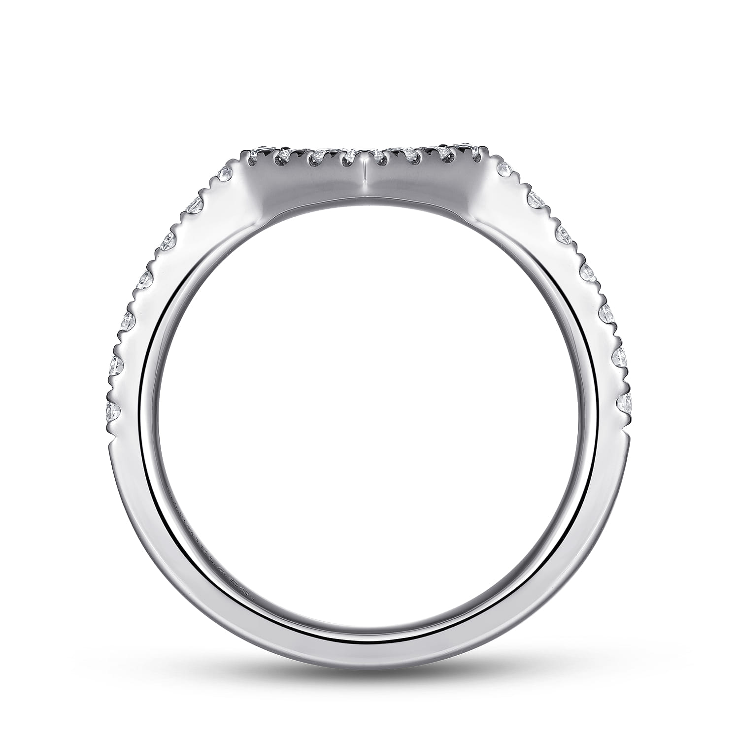 14K White Gold Matching Wedding Band - 0.36 ct - Shot 2