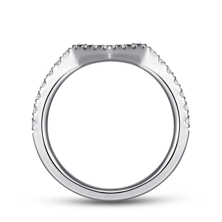 14K White Gold Matching Wedding Band - 0.36 ct - Shot 2