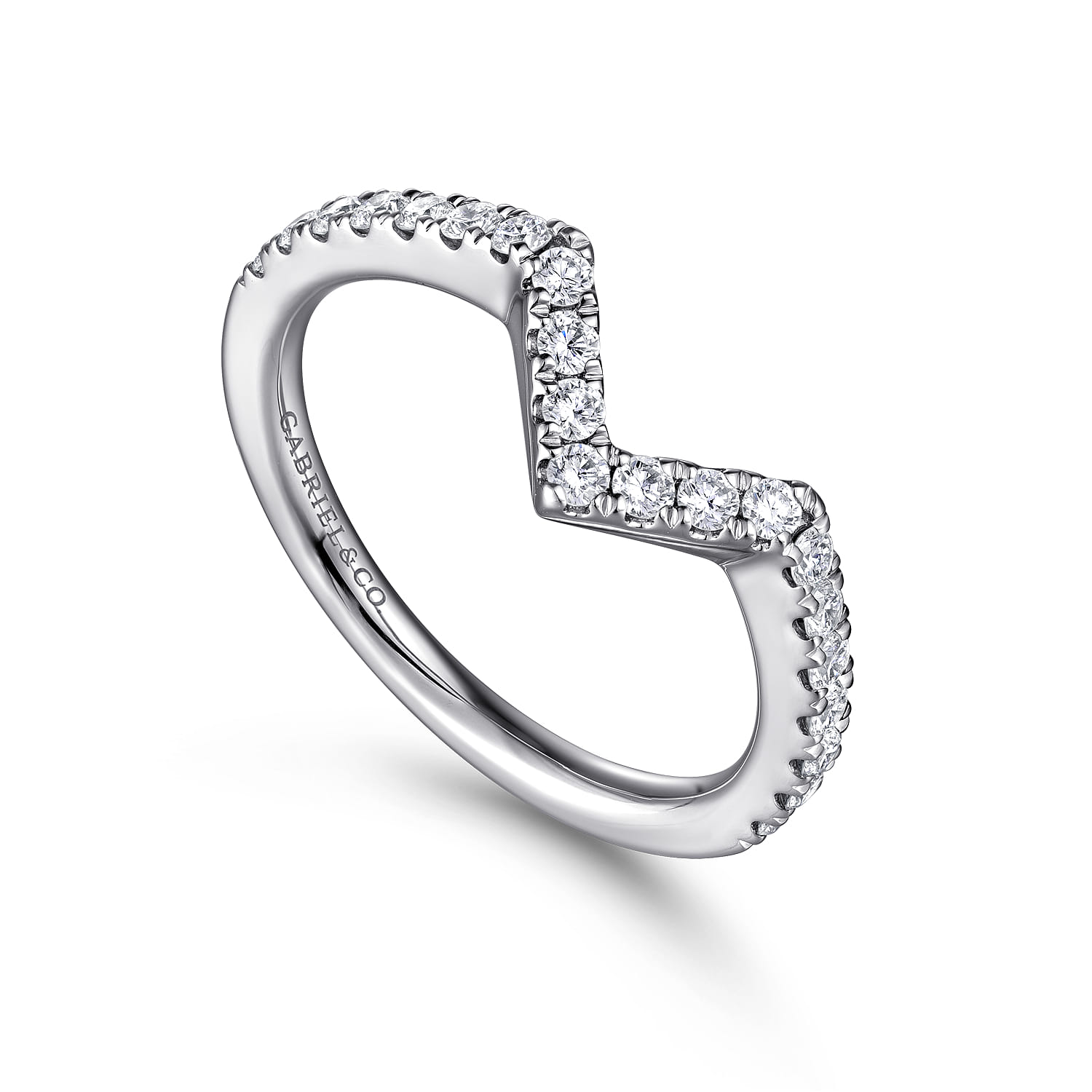 14K White Gold Matching Wedding Band - 0.36 ct - Shot 3