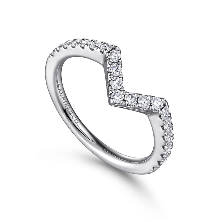 14K White Gold Matching Wedding Band - 0.36 ct - Shot 3