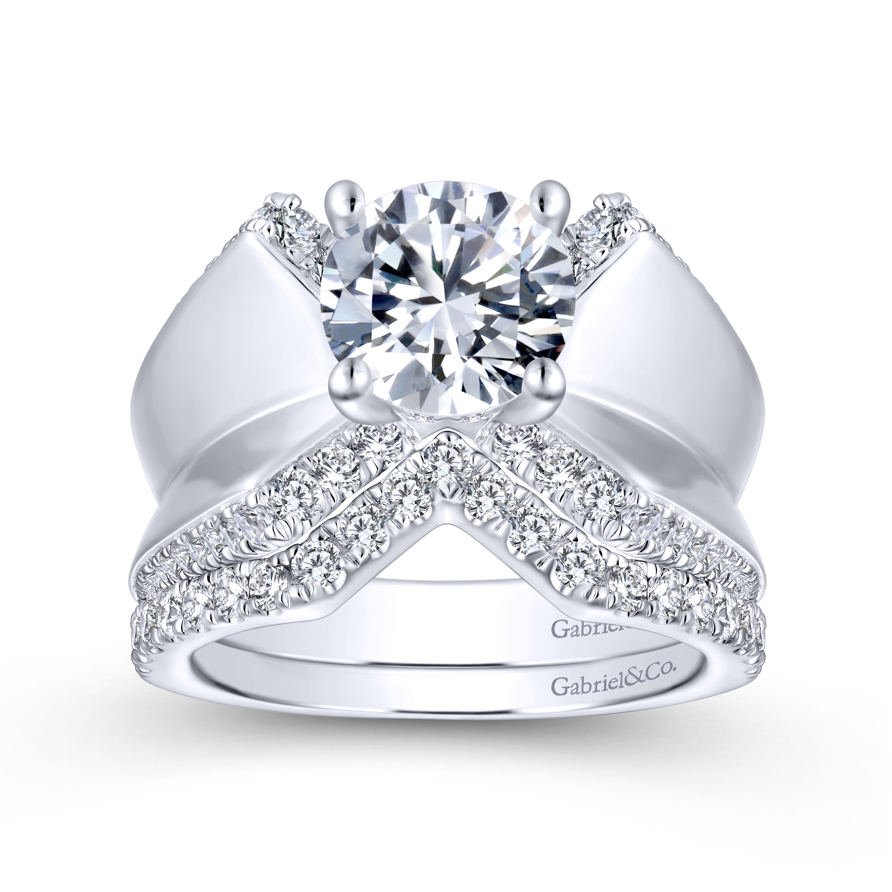 14K White Gold Matching Wedding Band - 0.36 ct - Shot 4