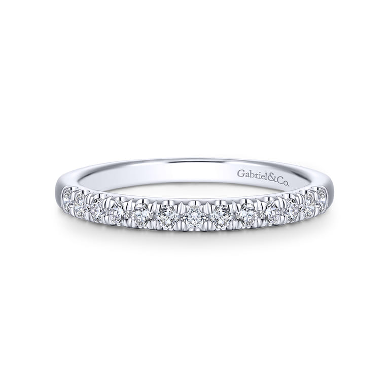 14K White Gold Matching Wedding Band - 0.27 ct - Shot 1