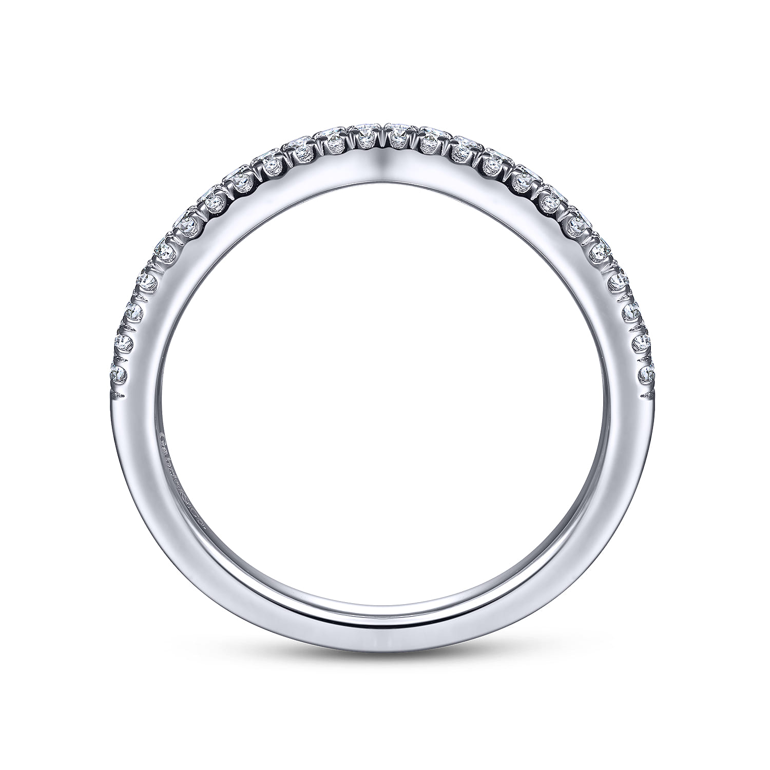 14K White Gold Matching Wedding Band - 0.15 ct - Shot 2