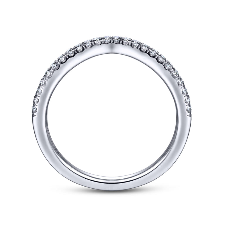 14K White Gold Matching Wedding Band - 0.15 ct - Shot 2
