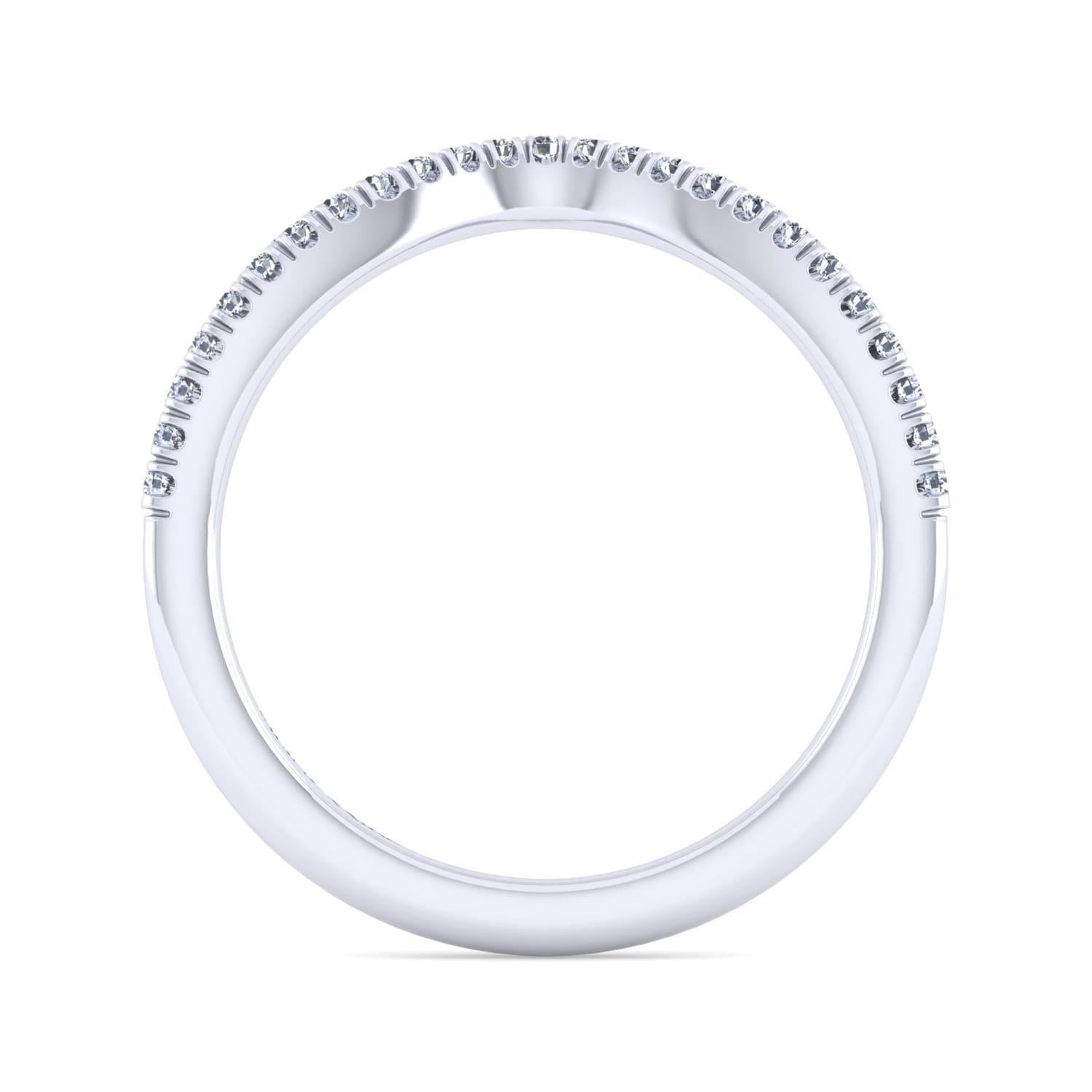 14K White Gold Matching Wedding Band - 0.16 ct - Shot 2