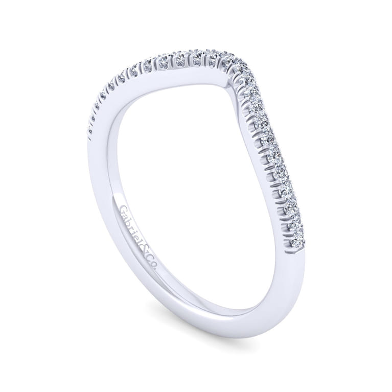14K White Gold Matching Wedding Band - 0.16 ct - Shot 3