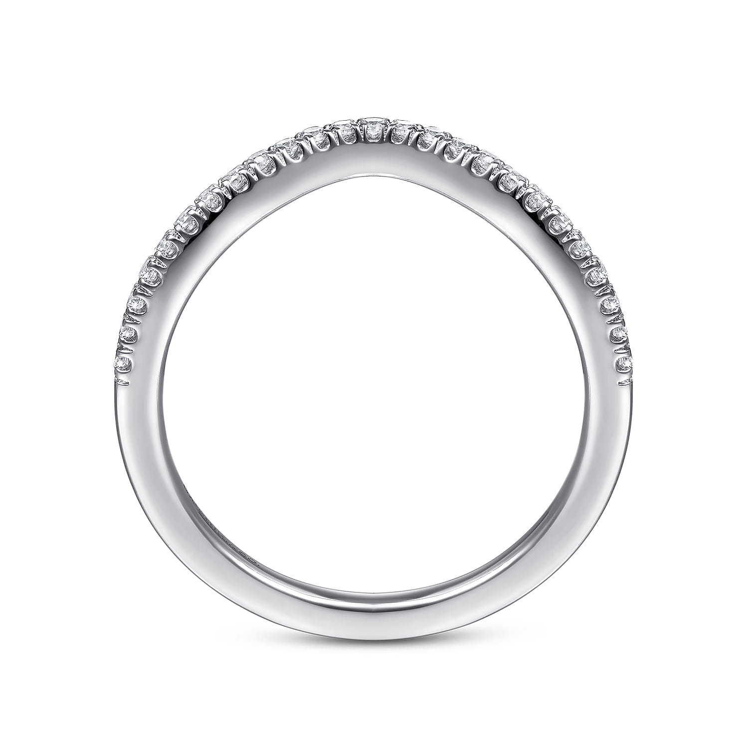 14K White Gold Matching Wedding Band - 0.16 ct - Shot 2