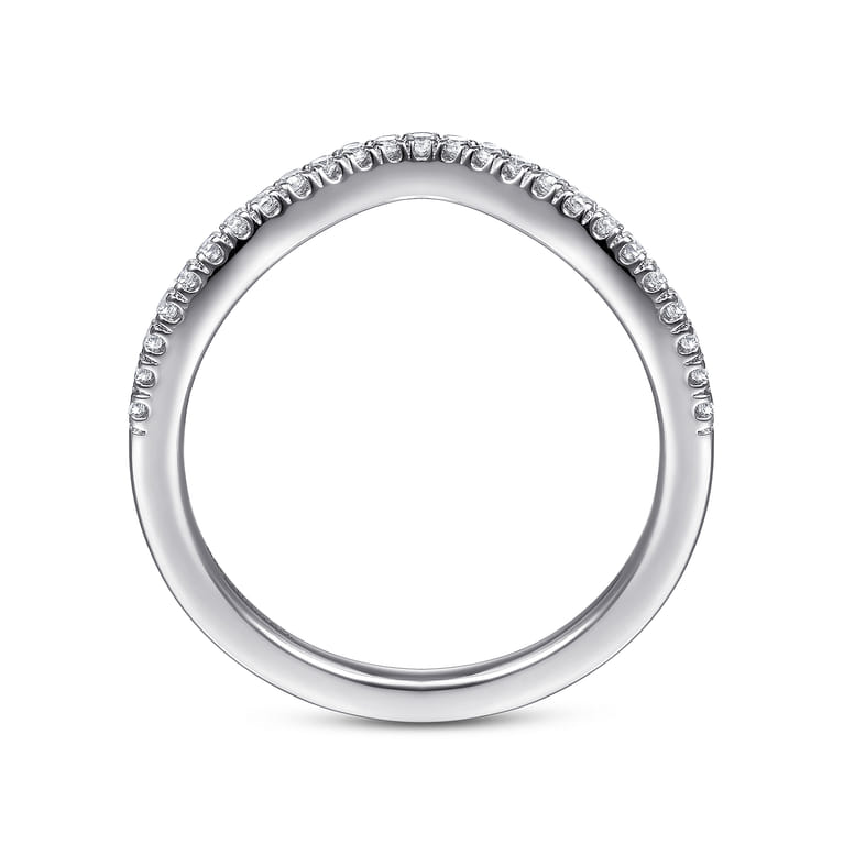 14K White Gold Matching Wedding Band - 0.16 ct - Shot 2