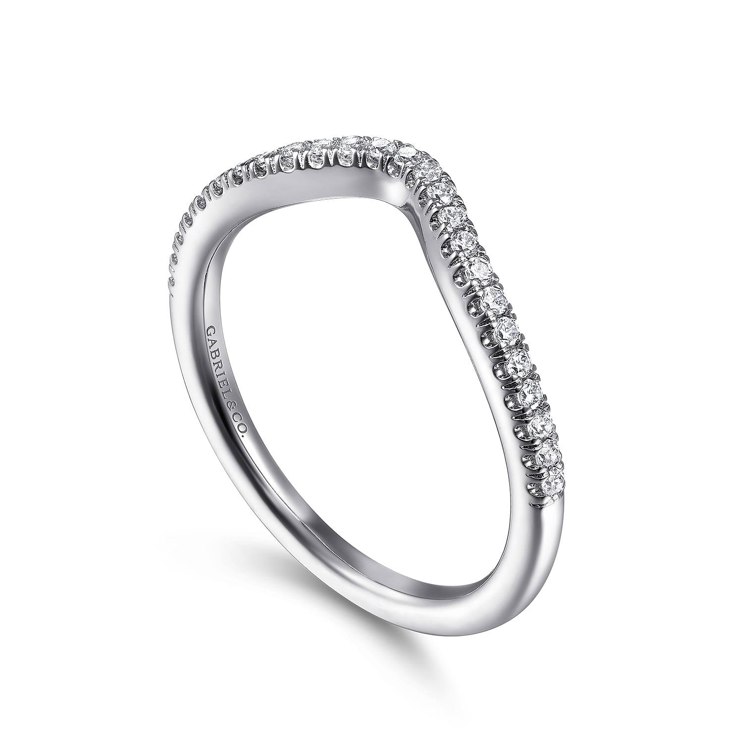 14K White Gold Matching Wedding Band - 0.16 ct - Shot 3
