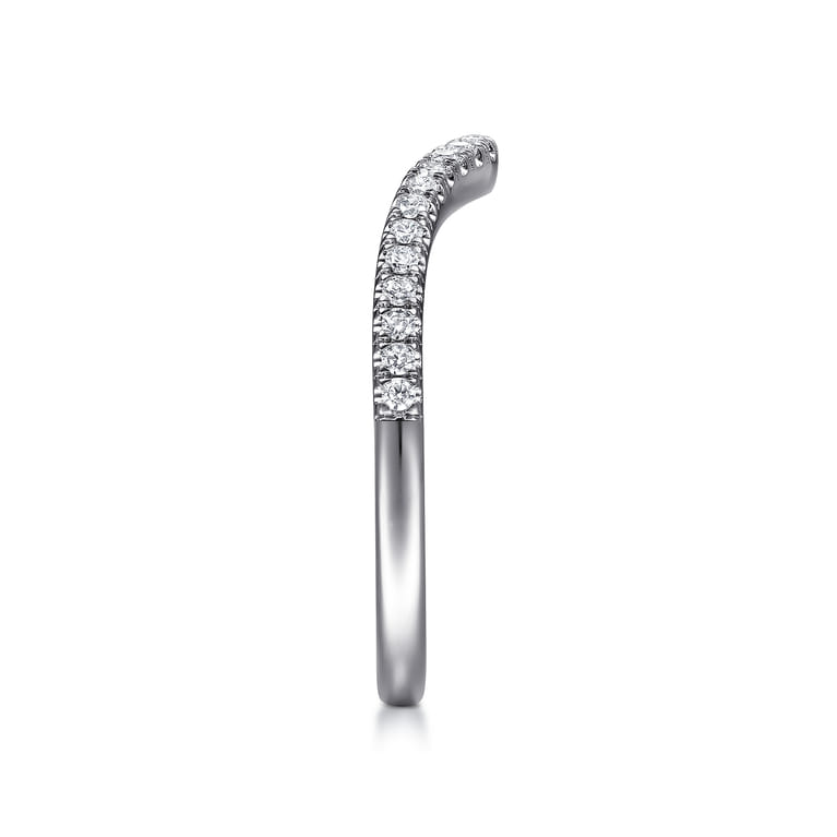 14K White Gold Matching Wedding Band - 0.16 ct - Shot 5
