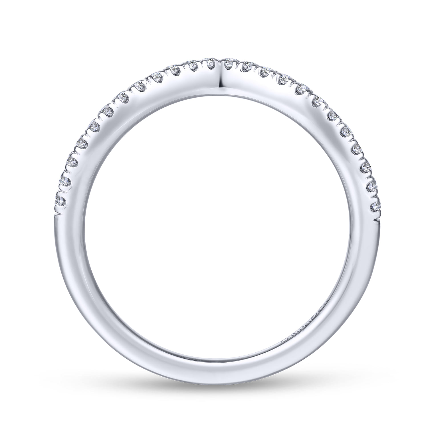 14K White Gold Matching Wedding Band - 0.16 ct - Shot 2