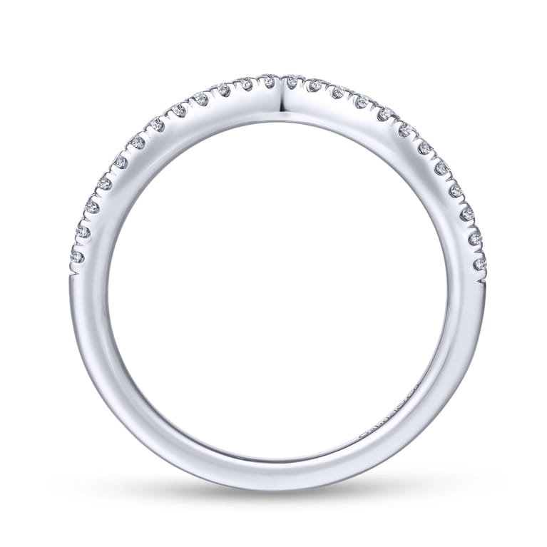 14K White Gold Matching Wedding Band - 0.16 ct - Shot 2
