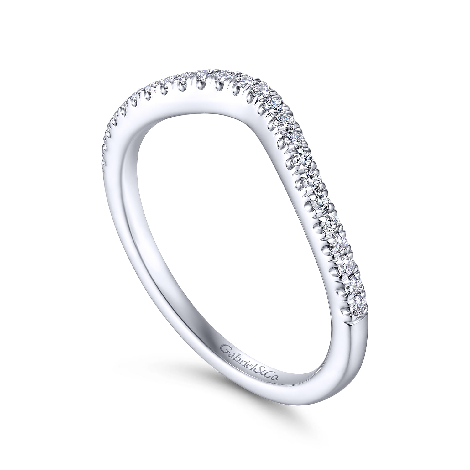 14K White Gold Matching Wedding Band - 0.16 ct - Shot 3