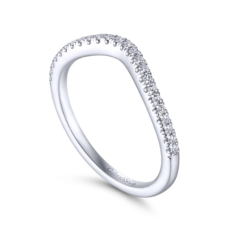 14K White Gold Matching Wedding Band - 0.16 ct - Shot 3