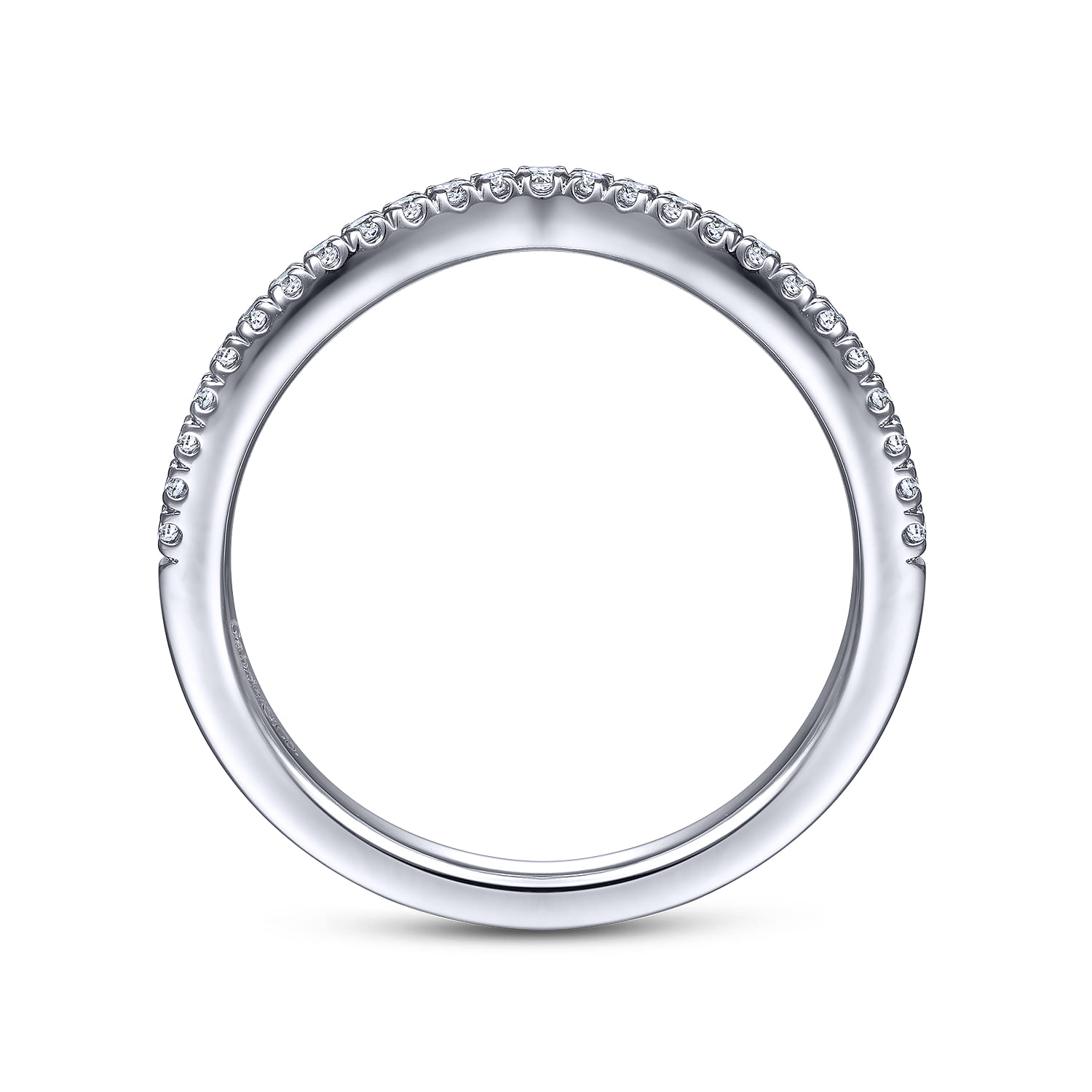 14K White Gold Matching Wedding Band - 0.16 ct - Shot 2