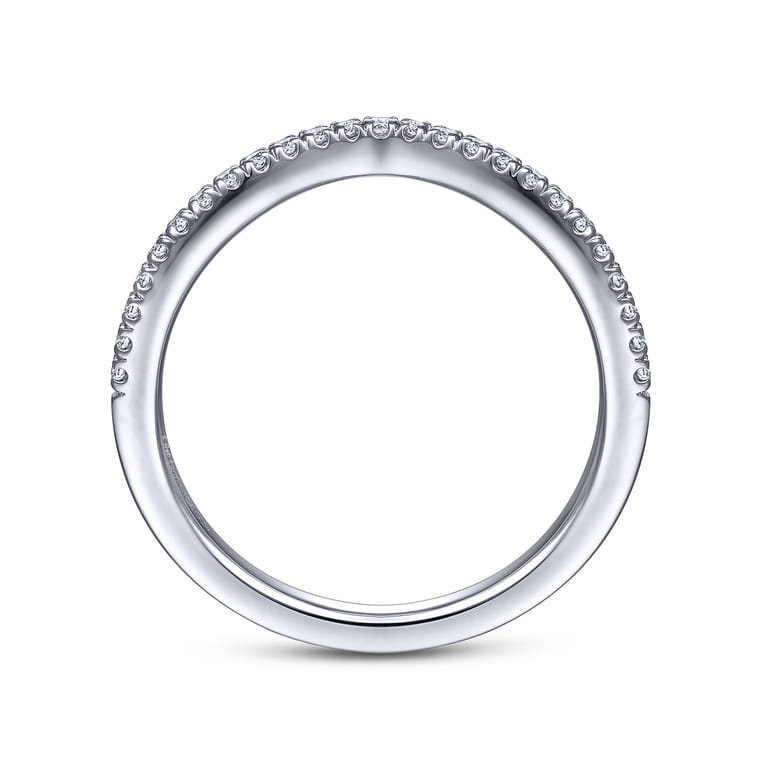 14K White Gold Matching Wedding Band - 0.16 ct - Shot 2