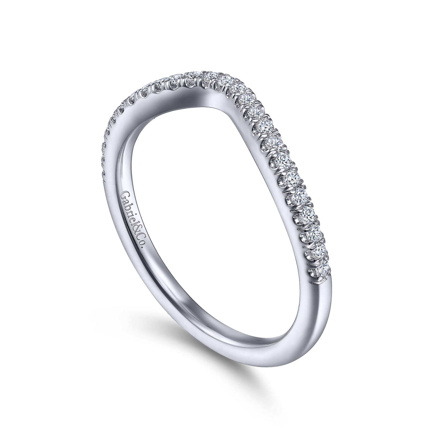 14K White Gold Matching Wedding Band - 0.16 ct - Shot 3