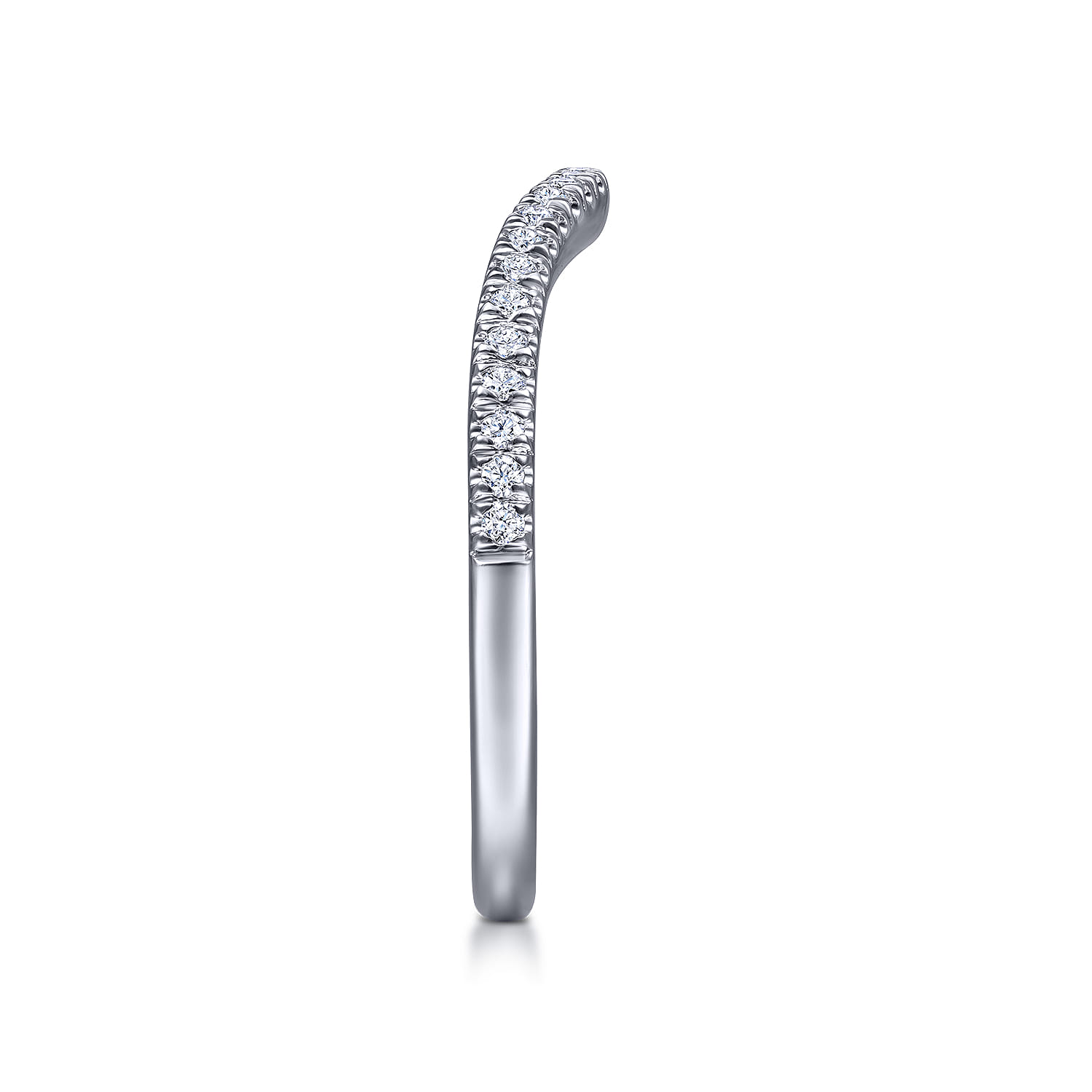 14K White Gold Matching Wedding Band - 0.16 ct - Shot 5