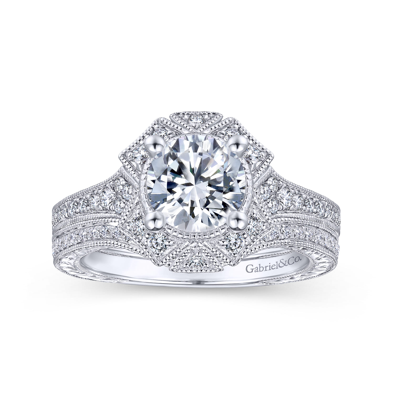 14K White Gold Matching Wedding Band - 0.13 ct - Shot 4