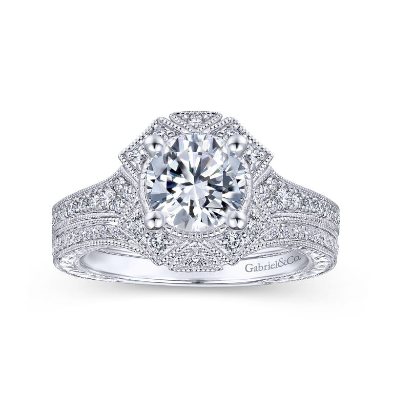 14K White Gold Matching Wedding Band - 0.13 ct - Shot 4