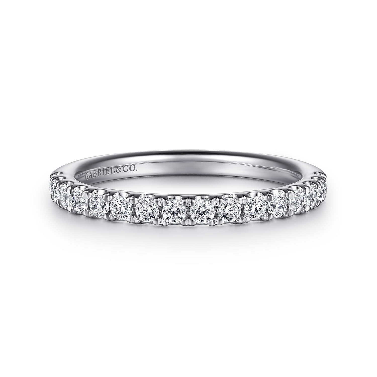 14K White Gold Matching Wedding Band - 0.38 ct - Shot 1